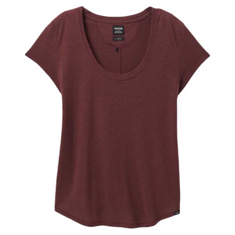 Prana Cozy Up Scoop Neck Tee Cacao Heather